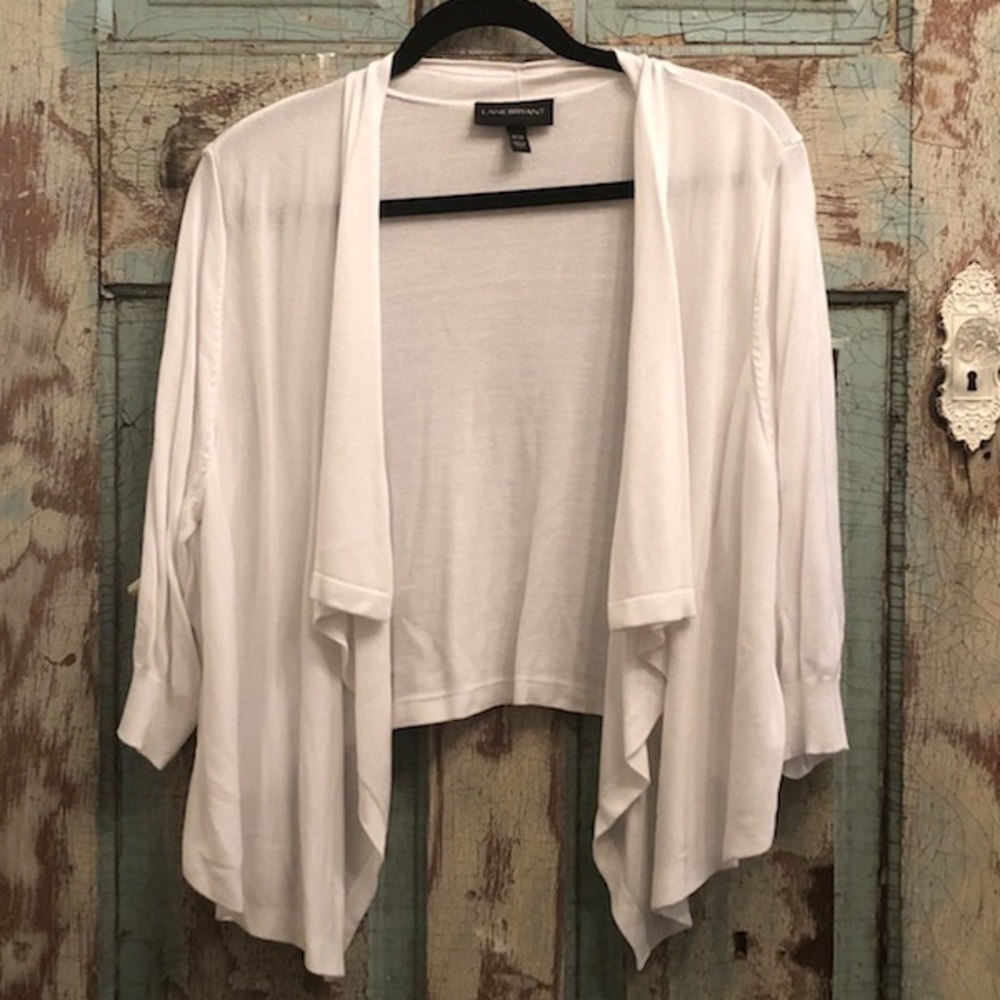 NWOT, Lane Bryant white shrug/sweater/cardigan